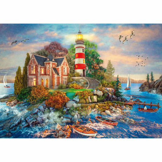 Schmidt Spiele Leuchtturm am Felsen, Puzzle, Erwachsenenpuzzle, Standard, 500 Teile, 59716