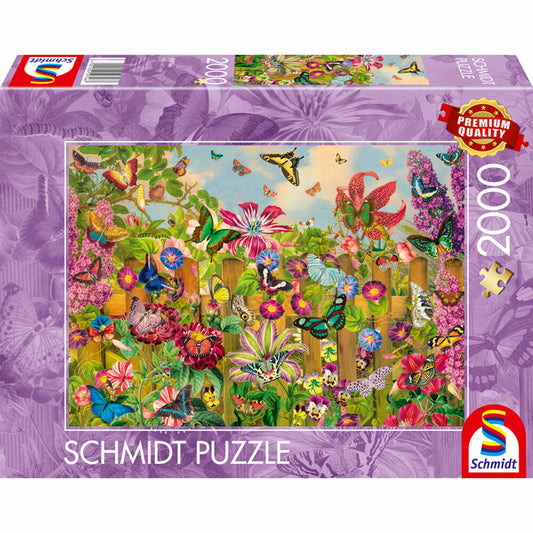 Schmidt Spiele Wunderschöner Schmetterlingsgarten, Puzzle, Erwachsenenpuzzle, Standard, 2000 Teile, 59746