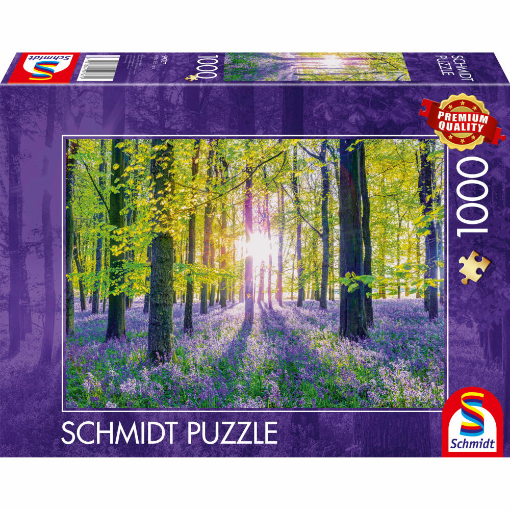 Schmidt Spiele Puzzle Delicate Bluebells in the Forest, Adult Puzzle, Standard, 1000 Pieces, 59767