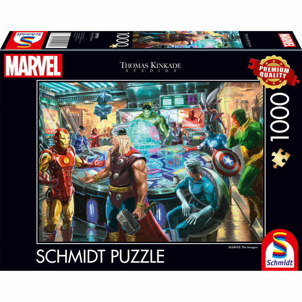 Schmidt Spiele Puzzle Marvel The Avengers, Thomas Kinkade, Adult Puzzle, 1000 Pieces, 59958