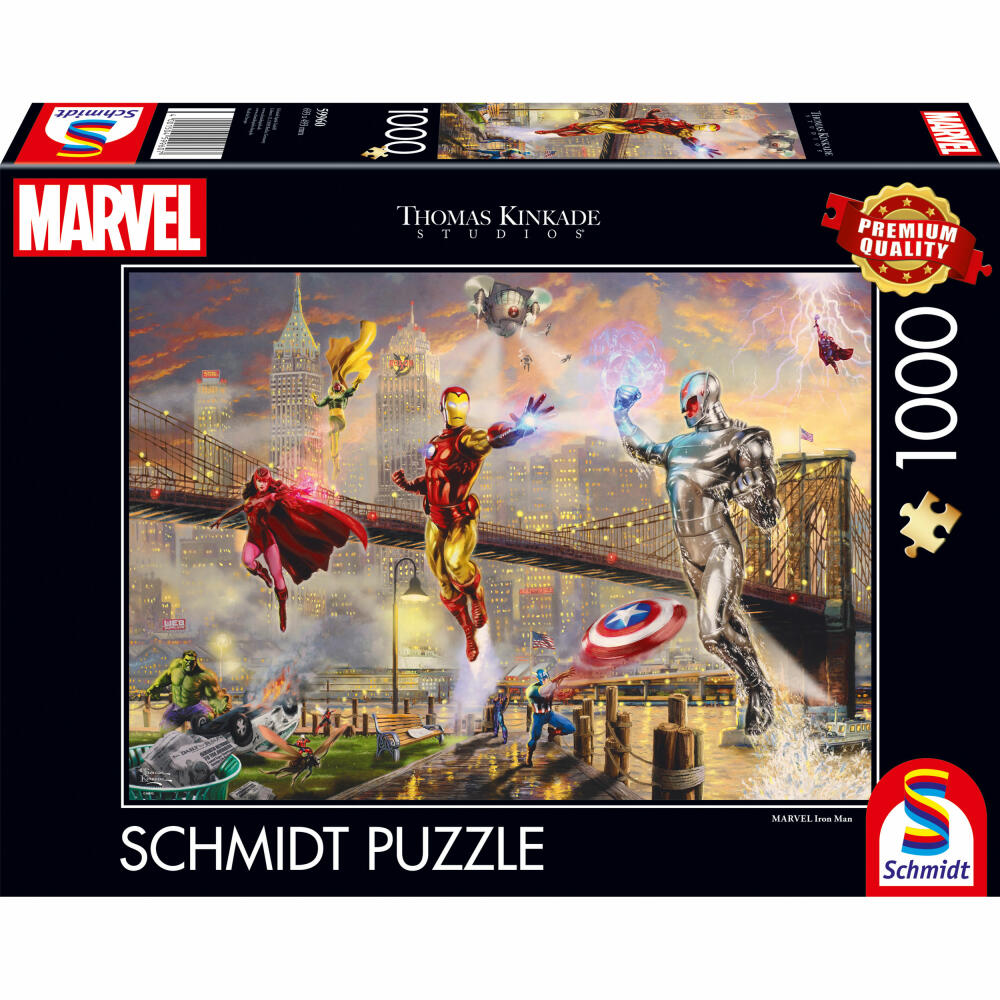 Schmidt Spiele Puzzle Marvel Iron Man, Thomas Kinkade, Adult Puzzle, 1000 Pieces, 59960