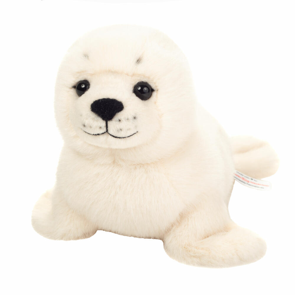Teddy Hermann Robbe, Kuscheltier, Stofftier, Plüschtier, weiß, 25 cm, 900412
