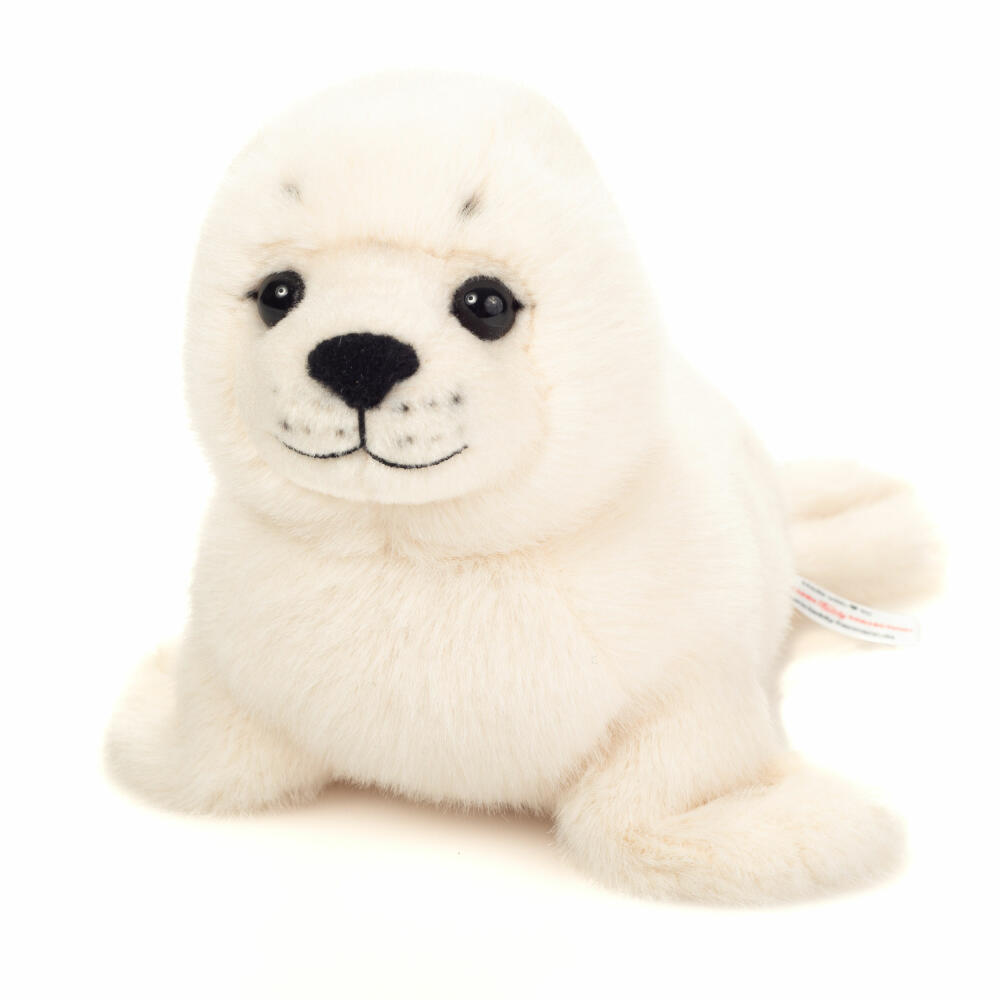 Teddy Hermann Robbe, Kuscheltier, Stofftier, Plüschtier, weiß, 25 cm, 900412