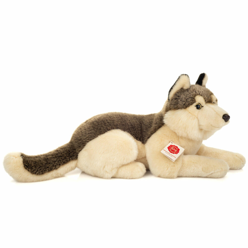 Teddy Hermann Wolf liegend, Kuscheltier, Stofftier, Plüschtier, 40 cm, 908555