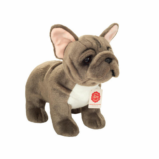 Teddy Hermann Französische Bulldogge stehend, Kuscheltier, Stofftier, Plüschtier, grau, 30 cm, 919995