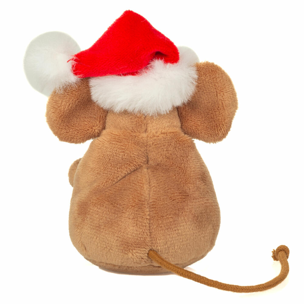 Teddy Hermann Weihnachtsmaus mit Kranz, Kuscheltier, Stofftier, Plüschtier, 11 cm, 946175