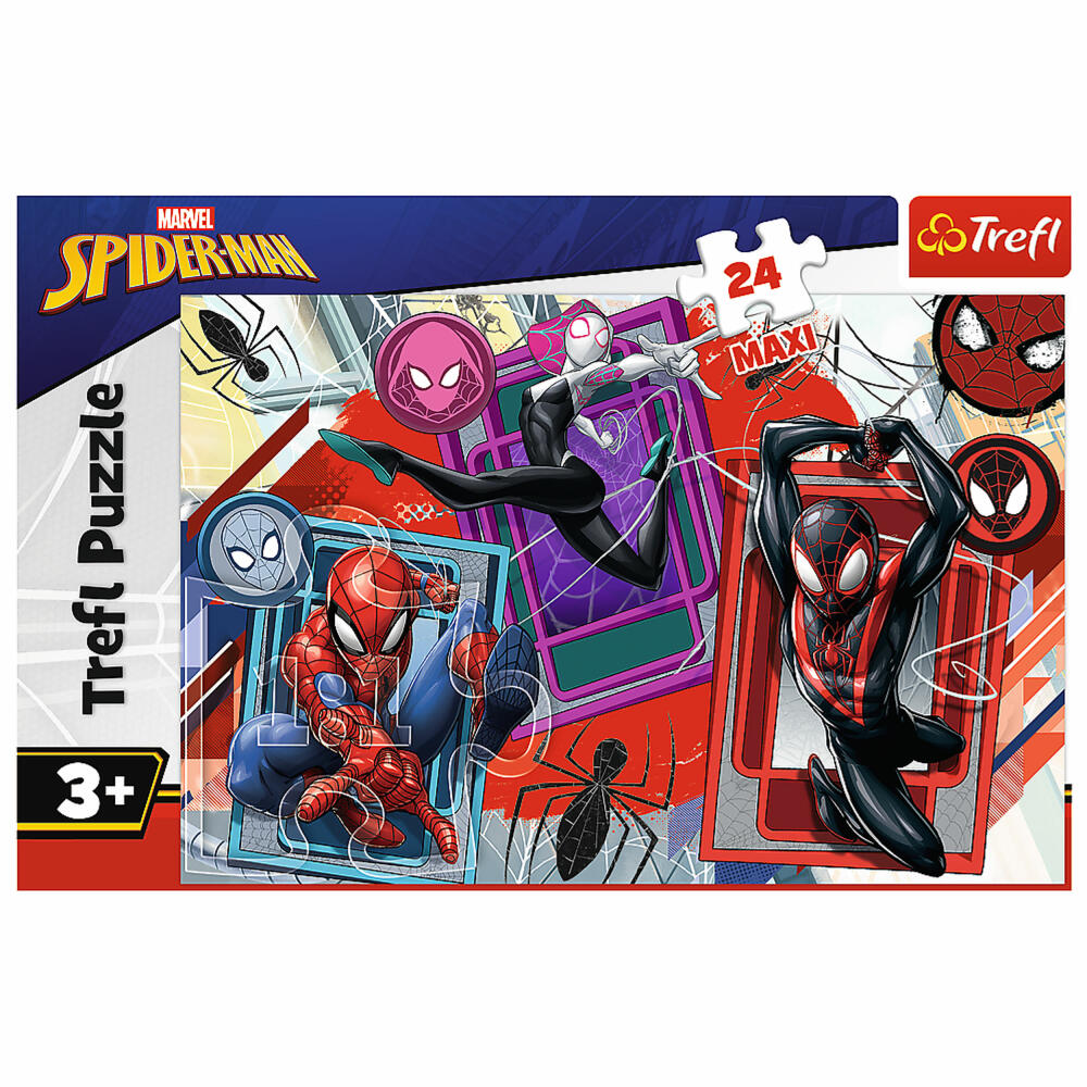 Trefl Maxi Puzzle Spiderman, Kinderpuzzle, Kinder, 24 Teile, 60 x 40 cm, 14366