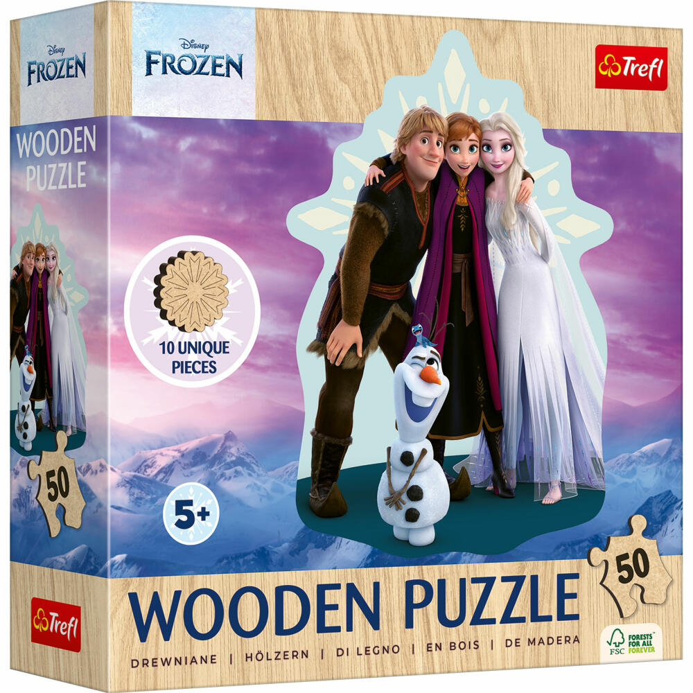 Trefl Holz Puzzle Junior - Disney Frozen, Kinderpuzzle, Kinder, 50 Teile, 20283