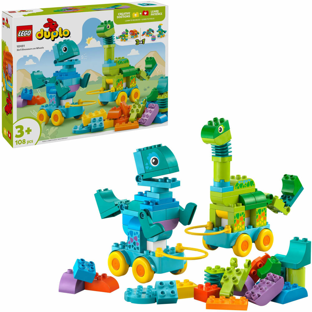 LEGO Duplo Dinos auf Rädern 3-in-1-Set, 10451