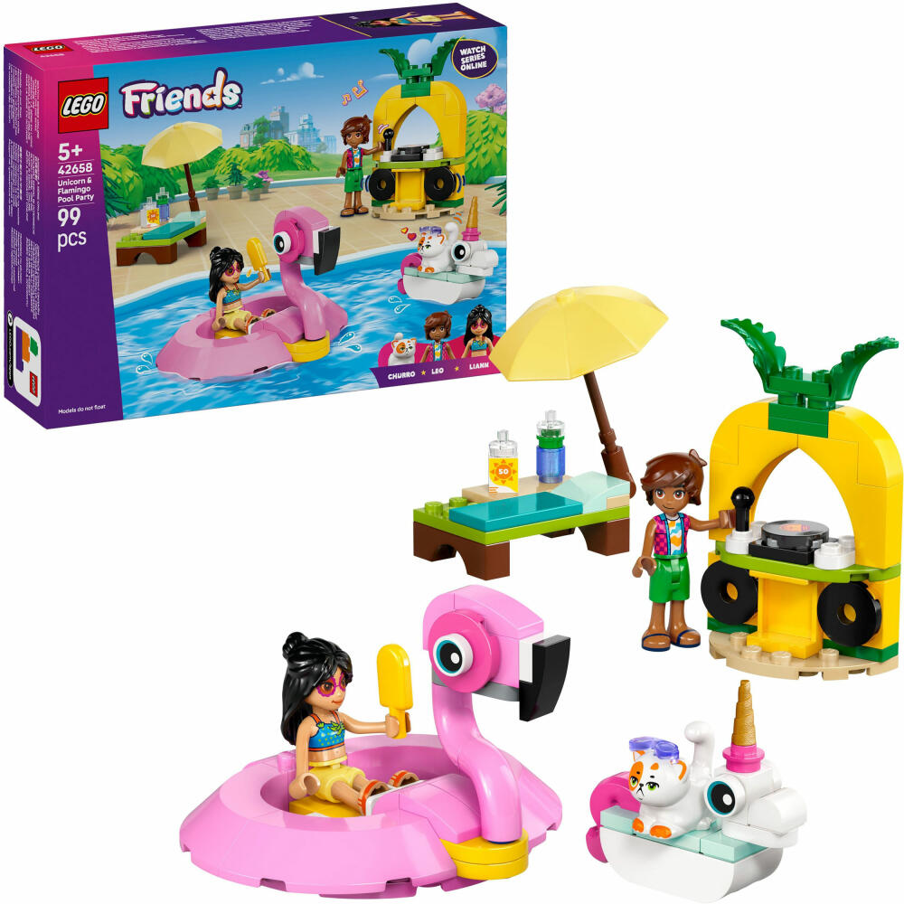 LEGO Friends Poolparty mit Einhorn und Flamin, 42658