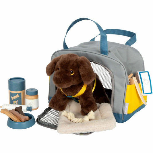 Legler Small Foot Hund mit Tasche und Pflege-Set, Rollenspielzeug, ab 24 Monate, Stoff / Plüsch, 12600