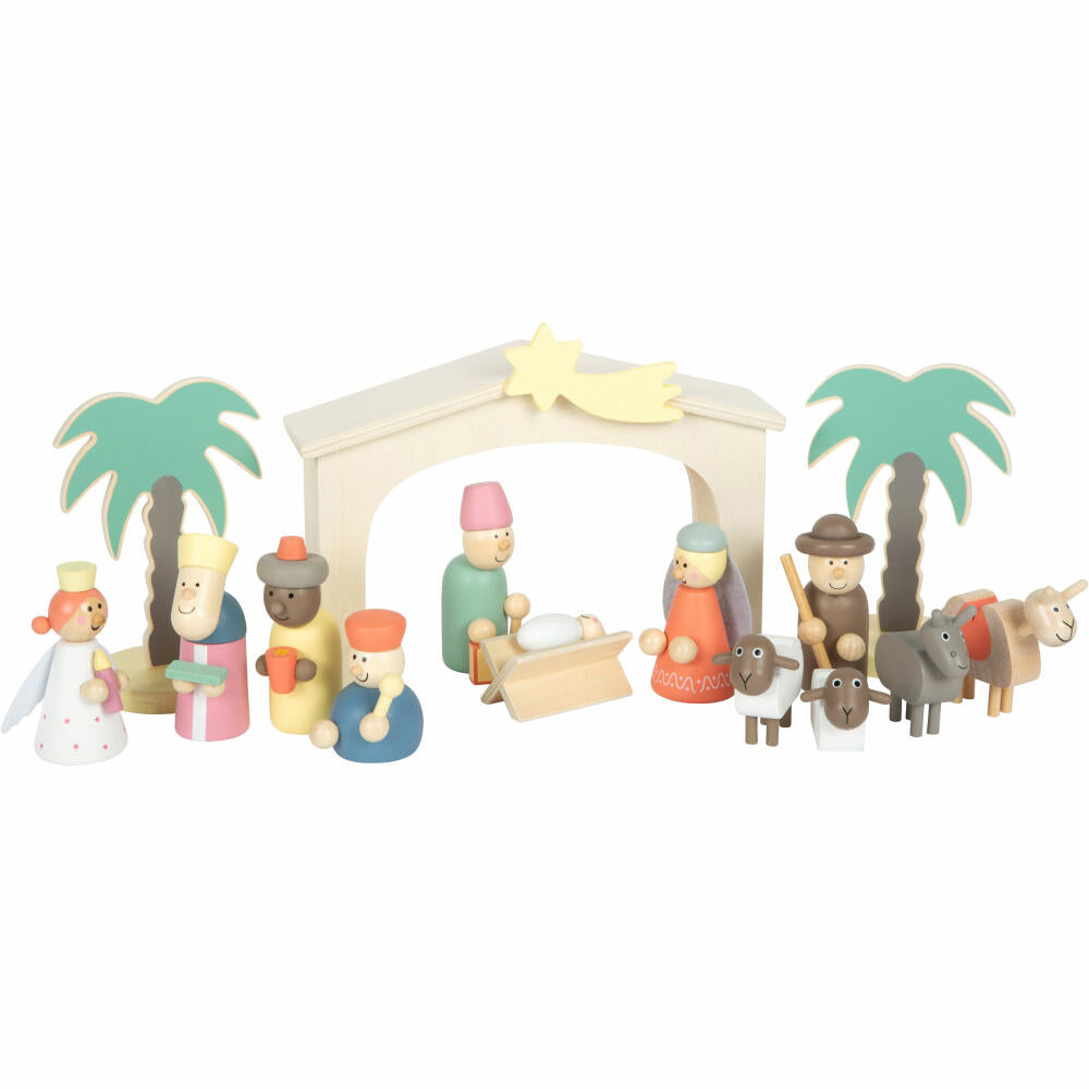 Legler Small Foot Spielset Holzkrippe Weihnachtsgeschichte, Dekoration, ab 3 Jahre, Holz / Filz, Bunt, 12689