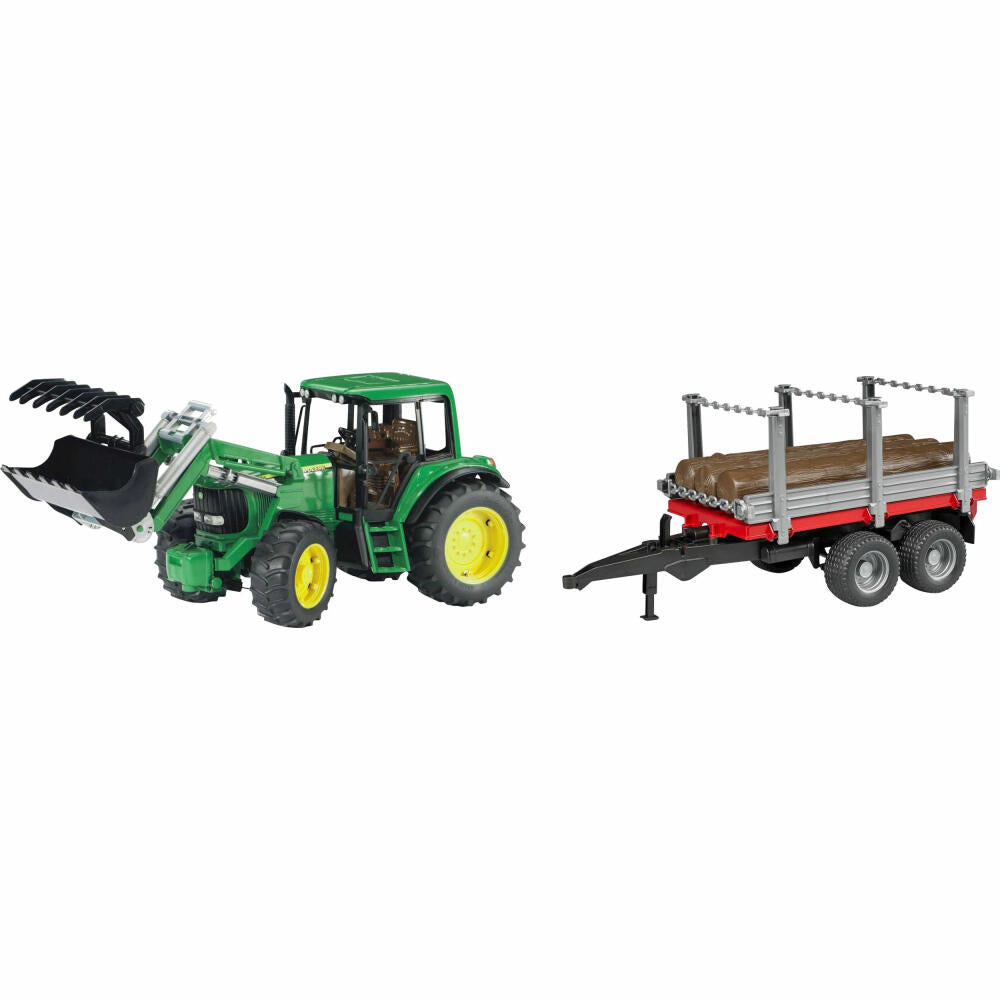 Profi-Serie J.D. 6920 Traktor mit Frontl. + Holztransportanhänger, 1142