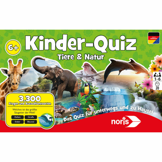 Noris Kinderquiz Tiere & Natur, Quiz, Wissensspiel, Tier Fragen, Kinder, Spiel, 606011629