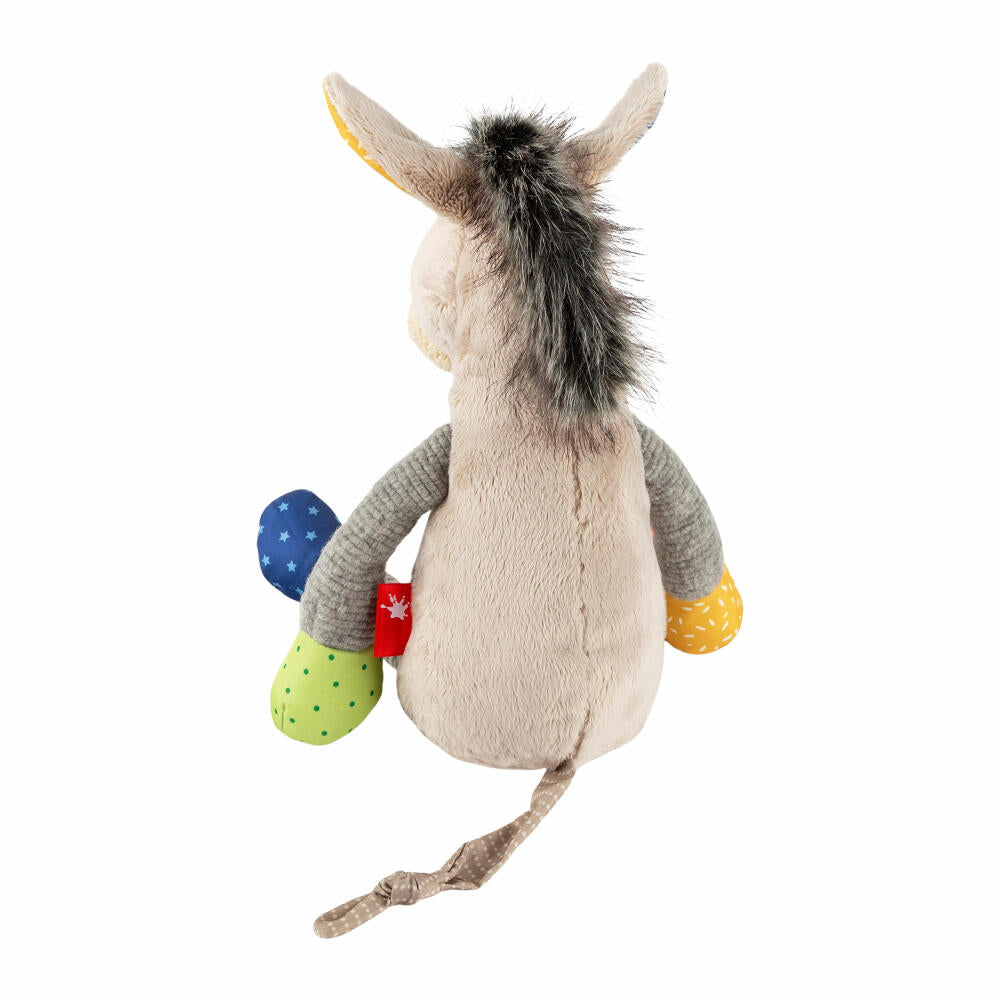 sigikid Esel Patchwork Sweety, Kuscheltier, Plüschtier, Stofftier, Polyester, Grau, 43421