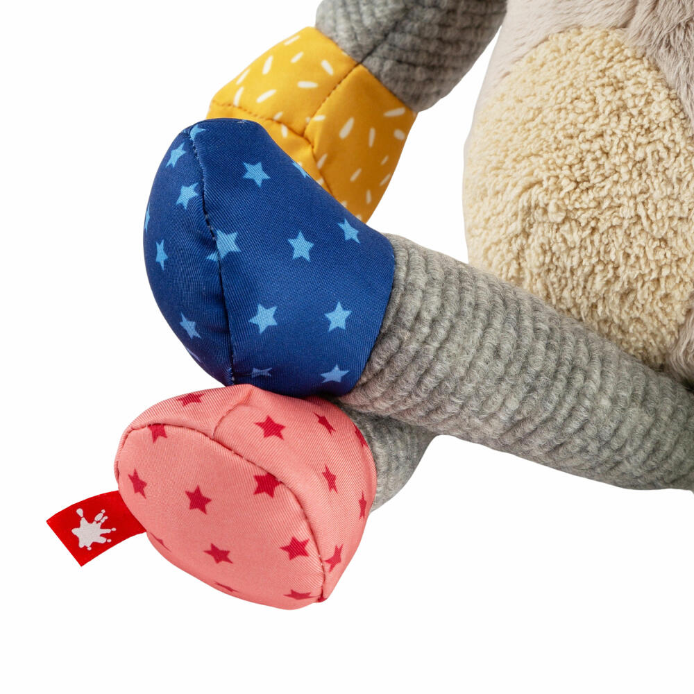 sigikid Esel Patchwork Sweety, Kuscheltier, Plüschtier, Stofftier, Polyester, Grau, 43421