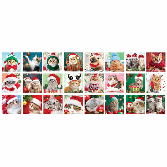 Eurographics Puzzle Adventskalender - Christmas Whiskers, Katzen, 24 x 50 Teile, 8924-5922