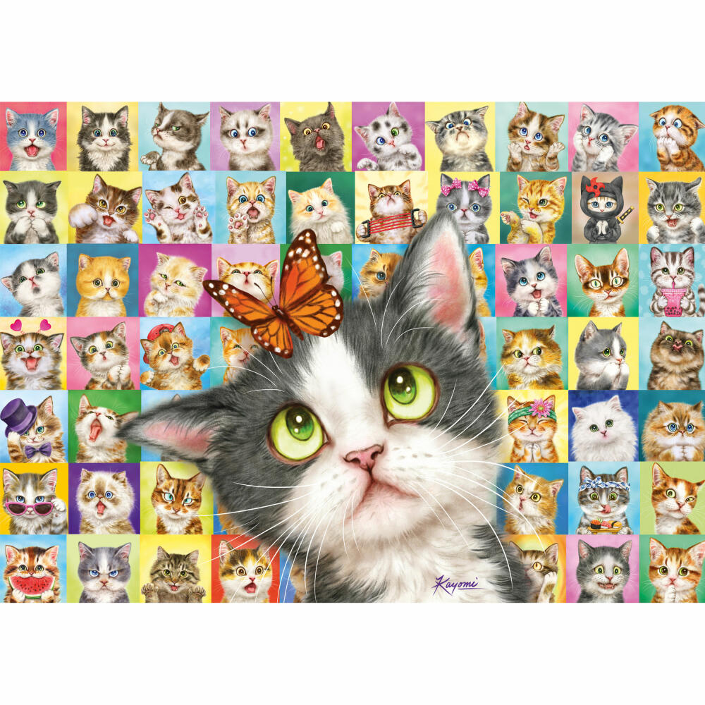 Schmidt Spiele Puzzle Katzen-Mimik , Erwachsenenpuzzle, Standard, 1000 Teile, 59759