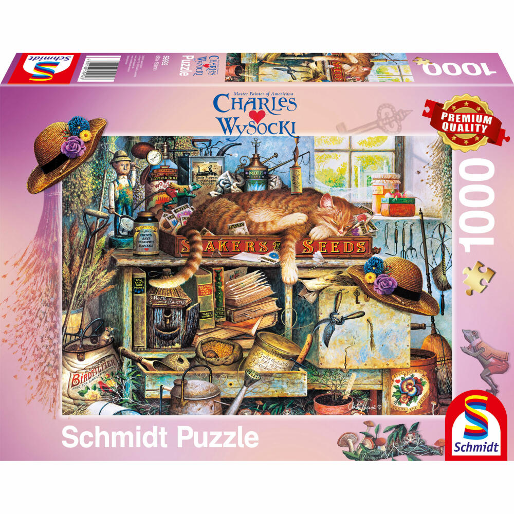 Schmidt Spiele Puzzle Remington, der Gärtner, Charles Wysocki, Erwachsenenpuzzle, Premium, 1000 Teile, 59992