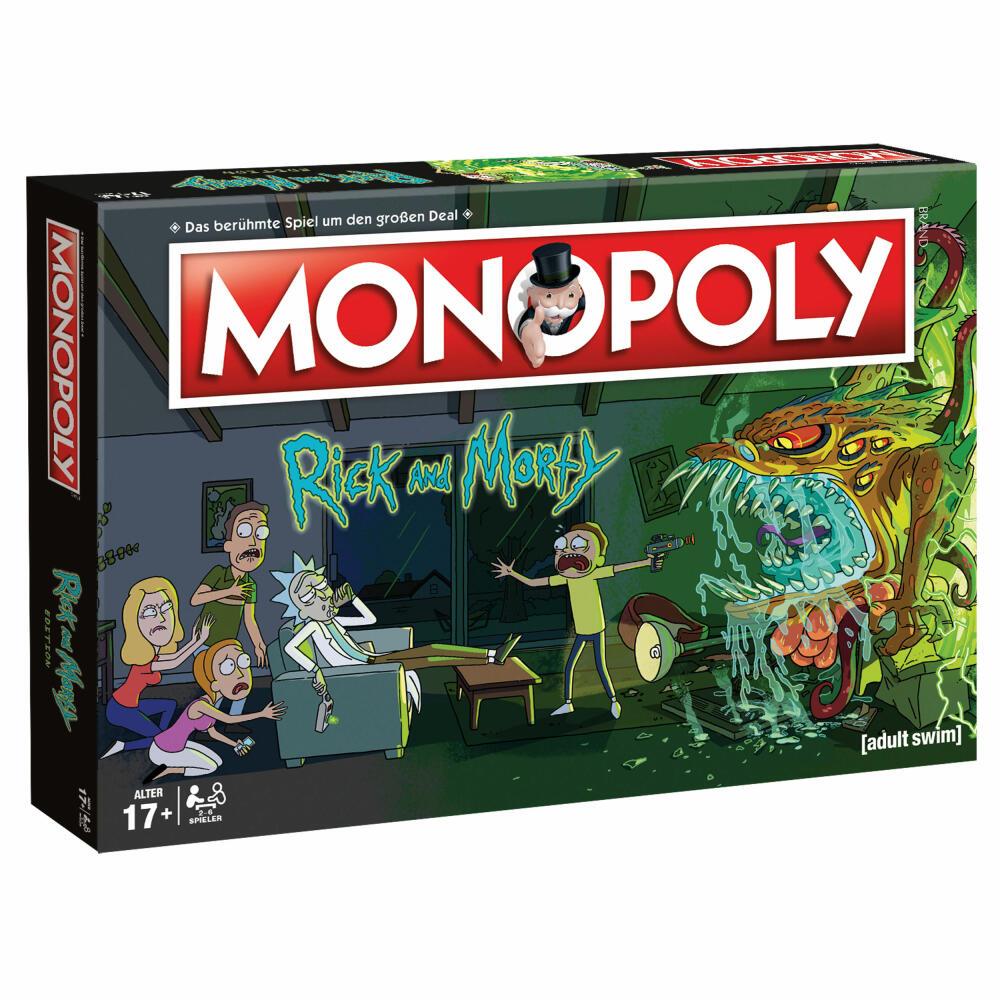 Winning Moves Monopoly - Rick & Morty, Brettspiel, Gesellschaftsspiel, ab 17 Jahren, 45069