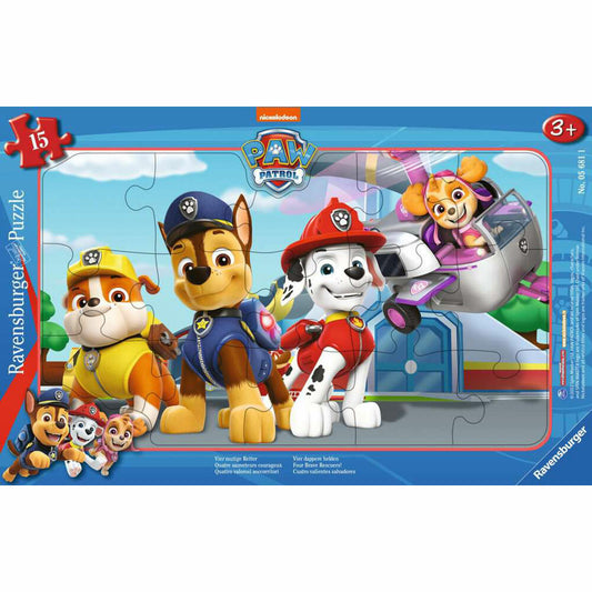 Ravensburger Four brave rescuers, puzzle, children's puzzle, frame puzzle, laying game, 15 pieces, 05681