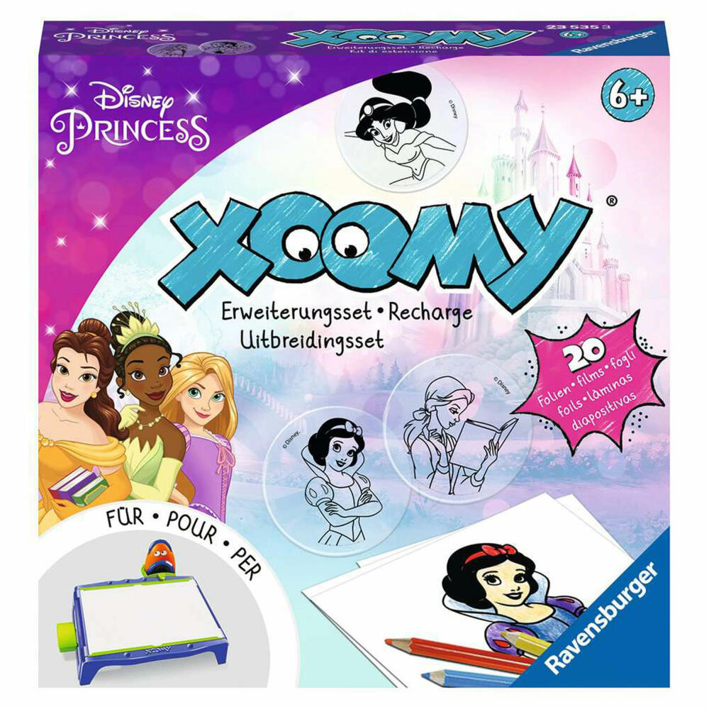 Ravensburger Xoomy Refill Disney Princess , Erweiterungsset, Malvorlage, Motivfolien, Folien, 23535