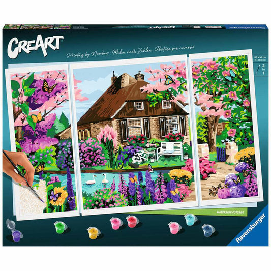 Ravensburger CreArt Waterside Cottage, Malen nach Zahlen, Malset, Malvorlage, Malen, 23550