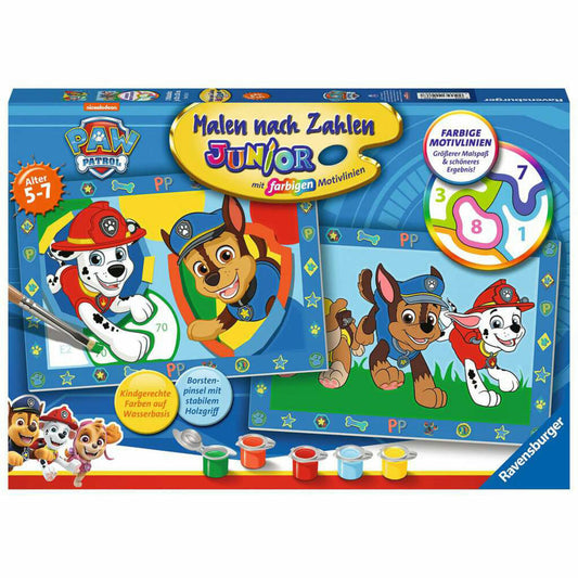 Ravensburger Malen nach Zahlen Junior Paw Patrol, Malvorlage, Malset, Malen, Kinder, 20286