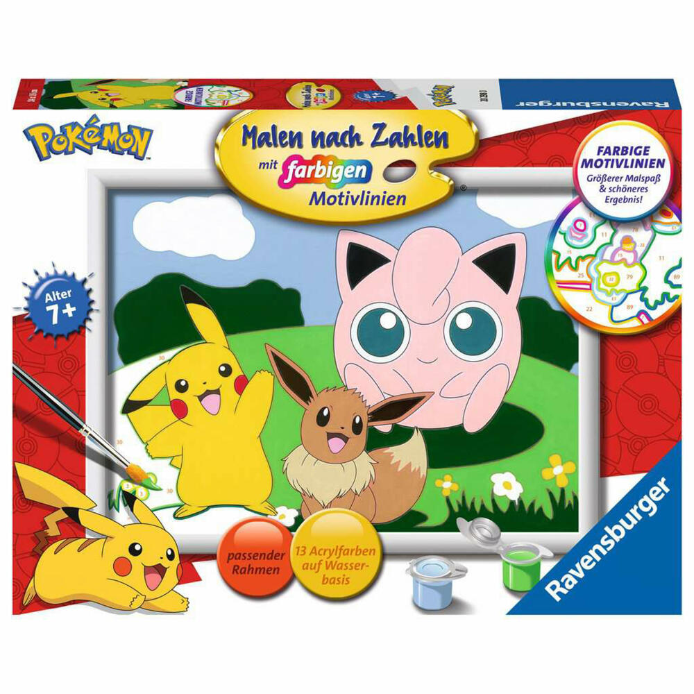 Ravensburger Malen nach Zahlen Pokémon Abenteuer, Malvorlage, Malset, Malen, Kinder, 20298