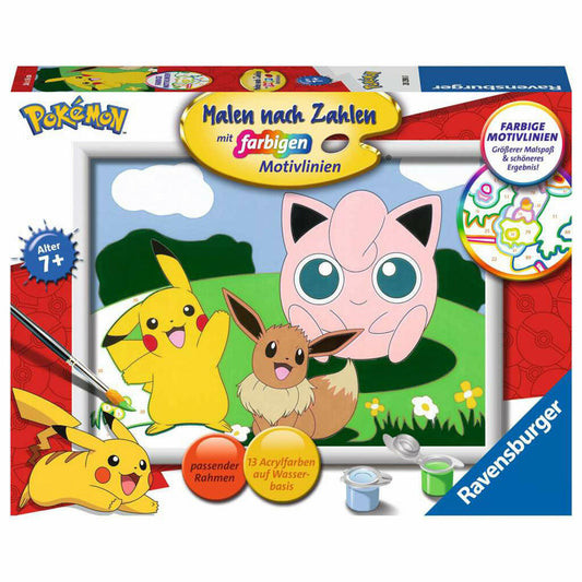 Ravensburger Malen nach Zahlen Pokémon Abenteuer, Malvorlage, Malset, Malen, Kinder, 20298