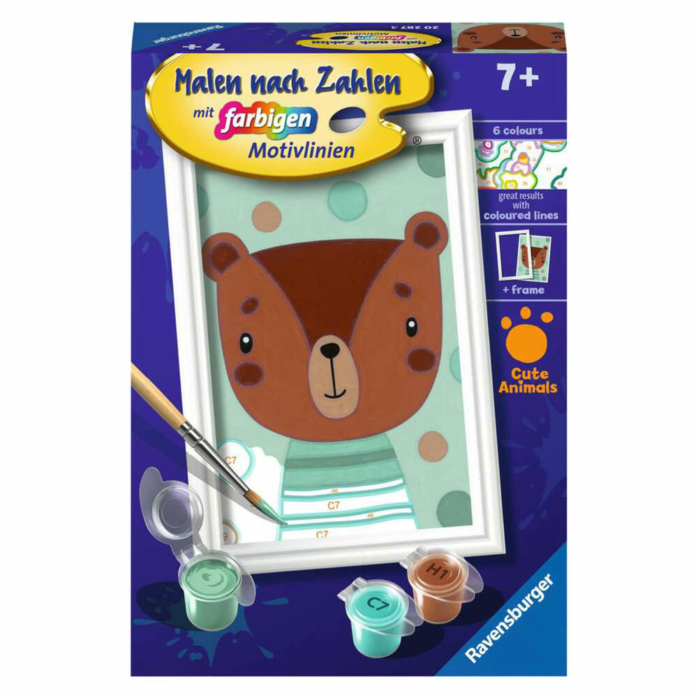 Ravensburger Malen nach Zahlen Knuffiger Bär, Malvorlage, Malset, Malen, Kinder, 20287