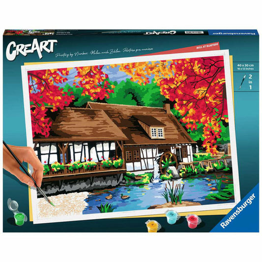 Ravensburger CreArt Mill at Blautopf, Malen nach Zahlen, Malset, Malvorlage, Malen, 23546
