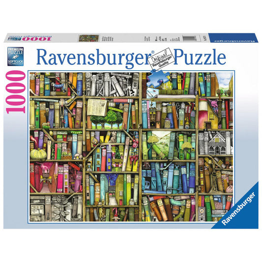 Ravensburger Puzzle Magic Bookshelf, Colin Thompson Art Series, Adult Puzzle, Premium Puzzle, Standard Format, 1000 Pieces, 19137 6