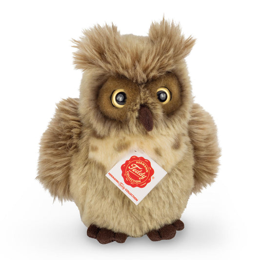 Teddy Hermann Eule, Kuscheltier, Stofftier, Plüschtier, Wildtier, Waldtier, Vogel, Plüsch, Graubraun, 17 cm, 941637
