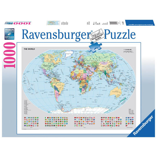 Ravensburger Puzzle Political World Map, Adult Puzzle, Adult Puzzles, Premium Puzzle, Standard Format, 1000 Pieces, 15652 8