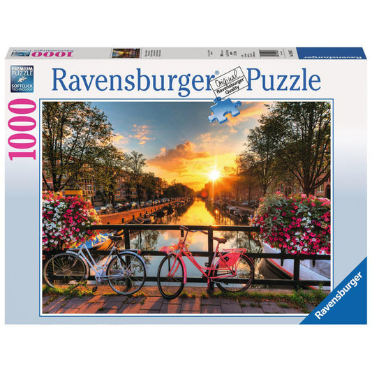 Ravensburger Puzzle Fahrräder in Amsterdam, Erwachsenenpuzzle, Erwachsenen Puzzles, Premiumpuzzle, Standardformat, 1000 Teile, 19606 7
