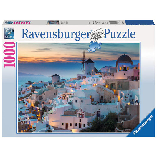 Ravensburger Puzzle Abend Über Santorini, Erwachsenenpuzzle, Erwachsenen Puzzles, Premiumpuzzle, Standardformat, 1000 Teile, 19611 1