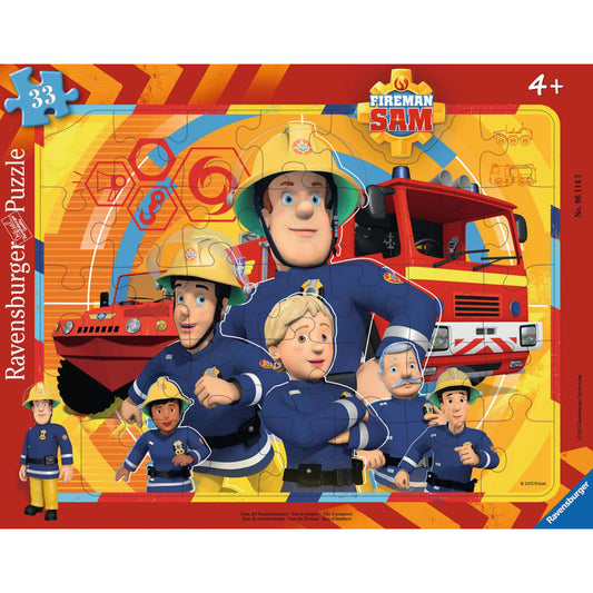 Ravensburger Puzzle Sam, The Fireman, Frame Puzzle, Children's Puzzle, Laying Game, Children's Game, Puzzle Game, 33 Pieces, 06114 3