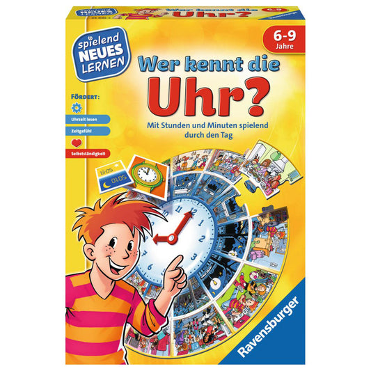 Ravensburger Playfully Learn New Things Who Knows The Clock•, Time Learning Game, Search Game, Children's Game, Children's Game, Clock, 24995 4