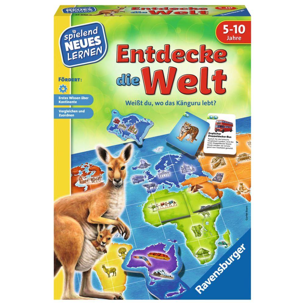 Ravensburger Playfully Learn New Things Discover the World, Matching Game, Puzzle Game, Dice Game, Children's Game, Children's Game, 24990 9