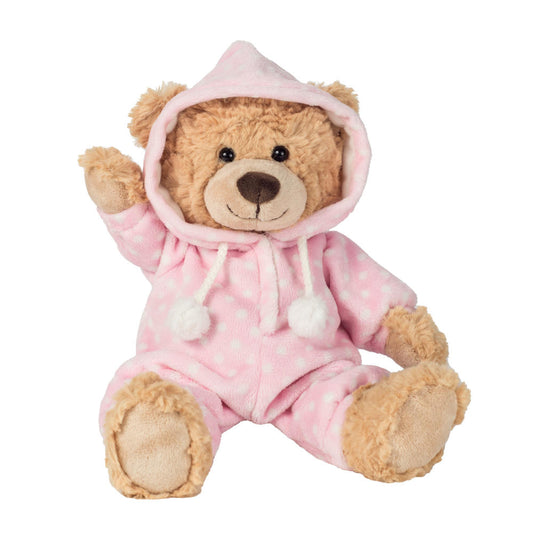 Teddy Hermann Schlafanzugbär, Kuscheltier, Stofftier, Plüschtier, Teddybär, Plüsch, Rosa, 30 cm, 913863