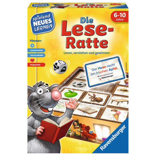 Ravensburger Playfully Learn New Things The Reading Rat, Reading Learning Game, Board Game, Reading Game, Children's Game, Children's Game, 24956 5