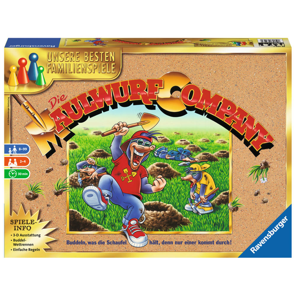 Ravensburger Family Games The Mole Company, 3D Running Game, Race Game, Board Game, Parlor Game, Family Game, 26423 0
