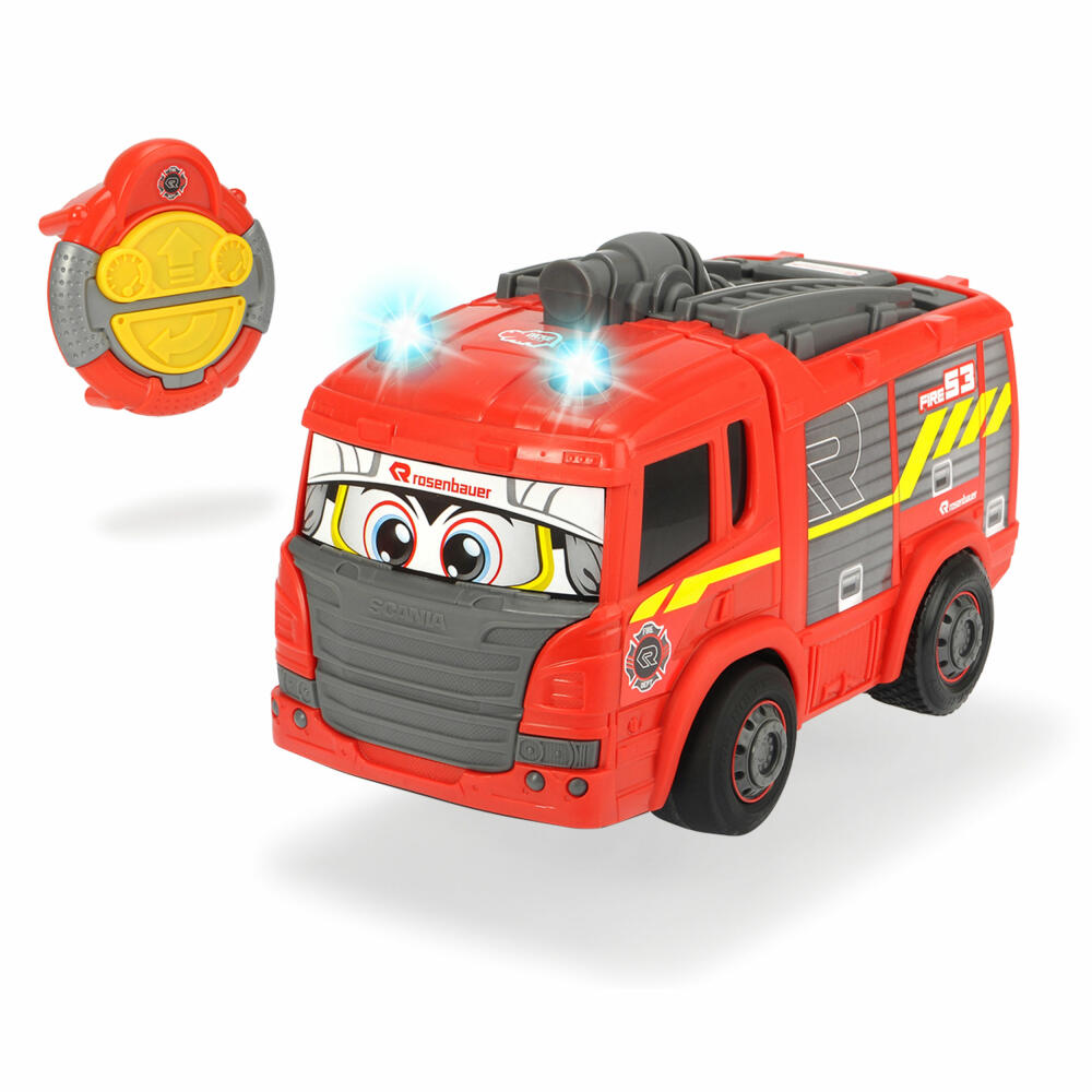 Dickie Toys IRC Happy Fire Truck, mit Infrarot-Fernsteuerung, Feuerwehrauto, Feuerwehr, Spielzeugauto, Spielzeug Auto, 203816032