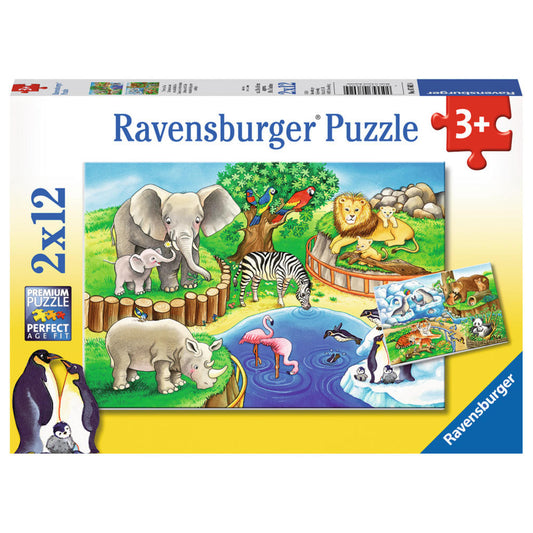 Ravensburger Puzzle Animals in the Zoo, Children's Puzzle, Laying Game, Children's Game, Puzzle Game, Including Mini-Poster, 12 Pieces, 07602 4