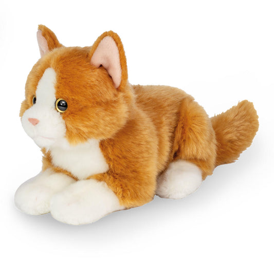 Teddy Hermann Collection Katze Liegend, Kuscheltier, Stofftier, Plüschtier, Haustier, Rot, 20 cm, 918325