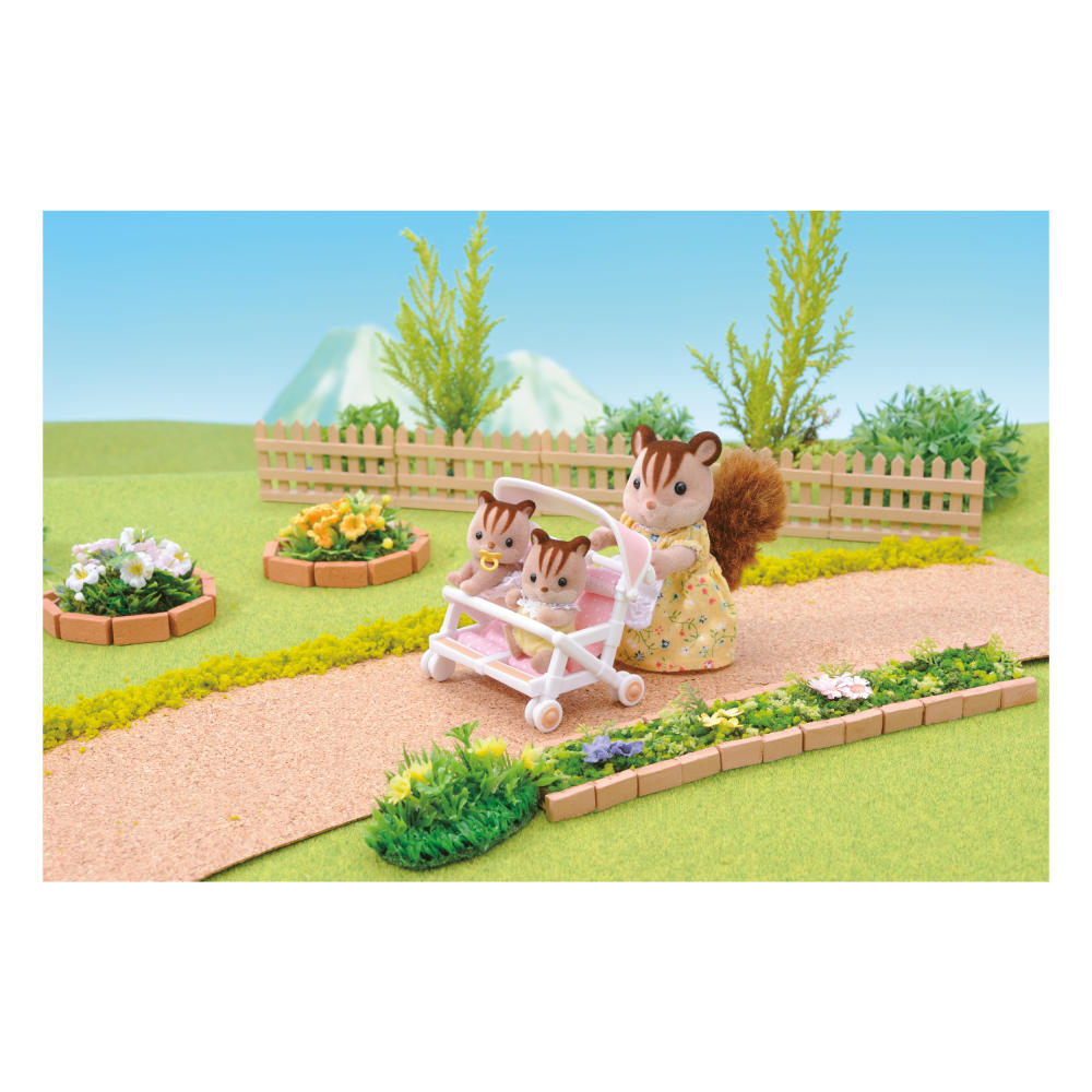 Sylvanian Families Twin Stroller, Stroller, Twins, Two-Seater, Babies, Children, Cart, 2920
