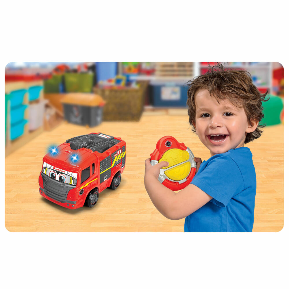 Dickie Toys IRC Happy Fire Truck, mit Infrarot-Fernsteuerung, Feuerwehrauto, Feuerwehr, Spielzeugauto, Spielzeug Auto, 203816032