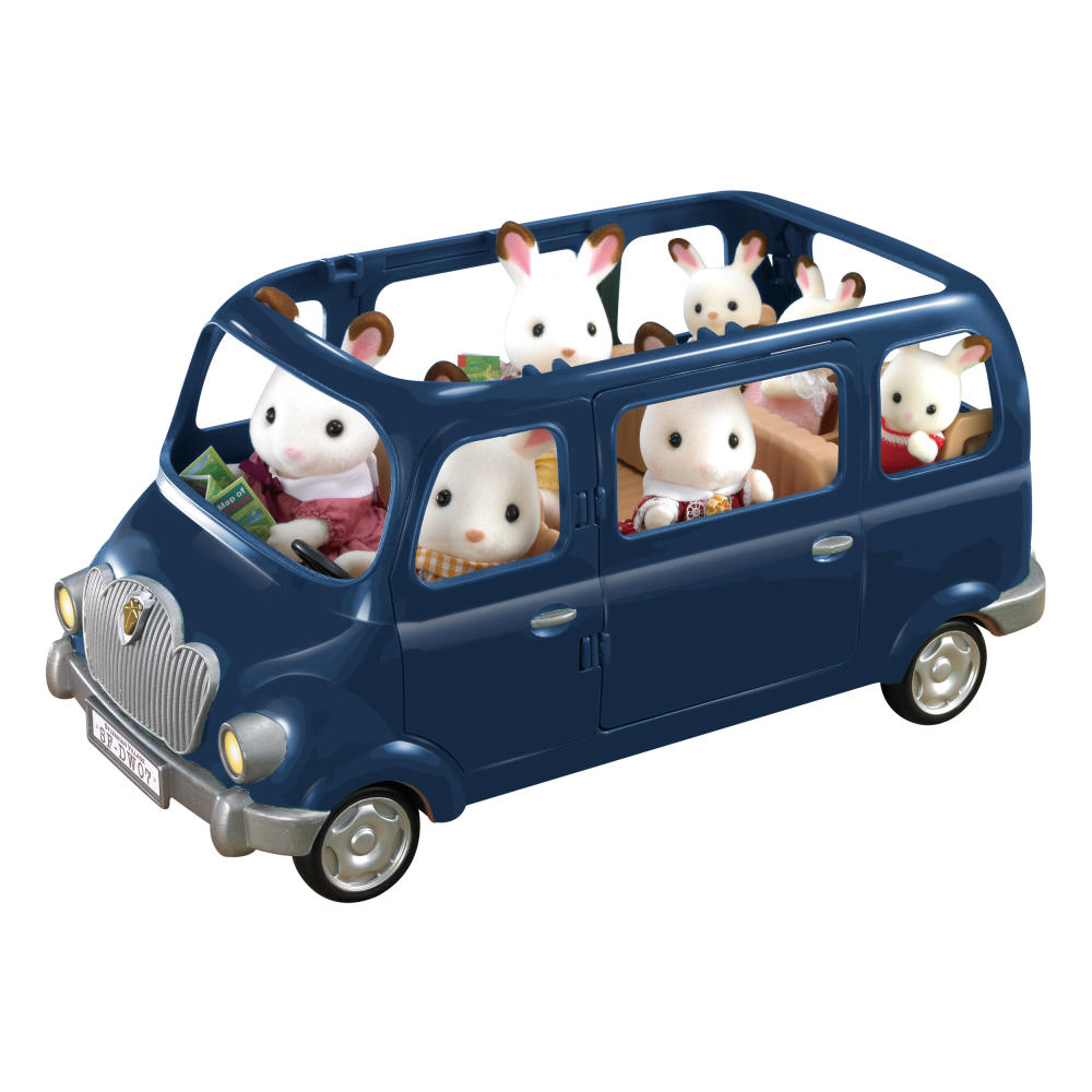 Sylvanian Families Familien-Siebensitzer, Siebensitzer, Familienauto, Reisebus, Auto, Dunkelblau, 2003