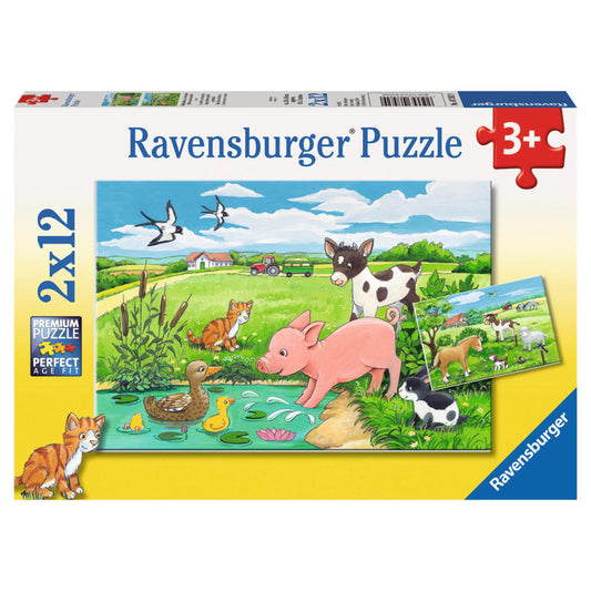 Ravensburger Puzzle Animal Children In The Countryside, Children's Puzzle, Laying Game, Children's Game, Puzzle Game, Including Mini-Poster, 12 Pieces, 07582 9